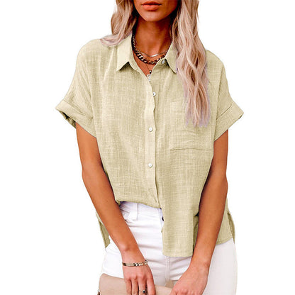 AUDRINE™ – Comfy Casual Button-Up Blouse